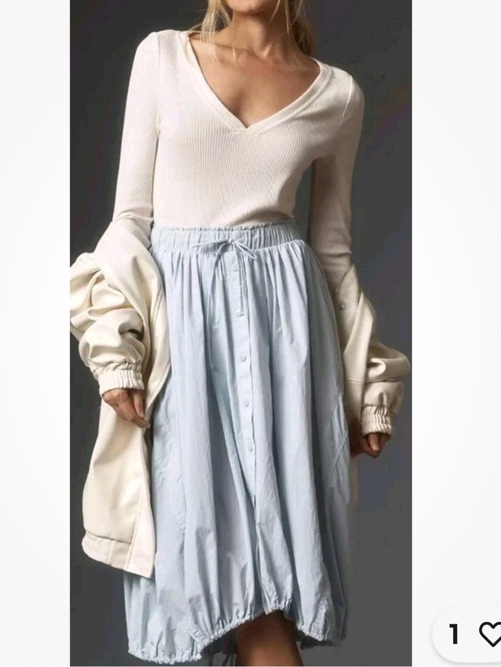 Women's Anthropologie Daily Practice Twofer Midi Dress Long Sleeve Size Medium